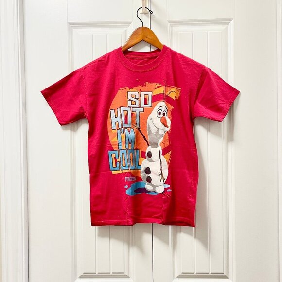 Disney Frozen Olaf “So Hot I’m Cool” Graphic Tee Red – Youth L - Picture 1 of 7